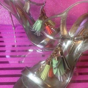 Sofia Webster Silver Heels Size 42